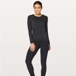 lululemon Swiftly Tech Long Sleeve (Breeze) *Relaxed Fit Black/White sz 8